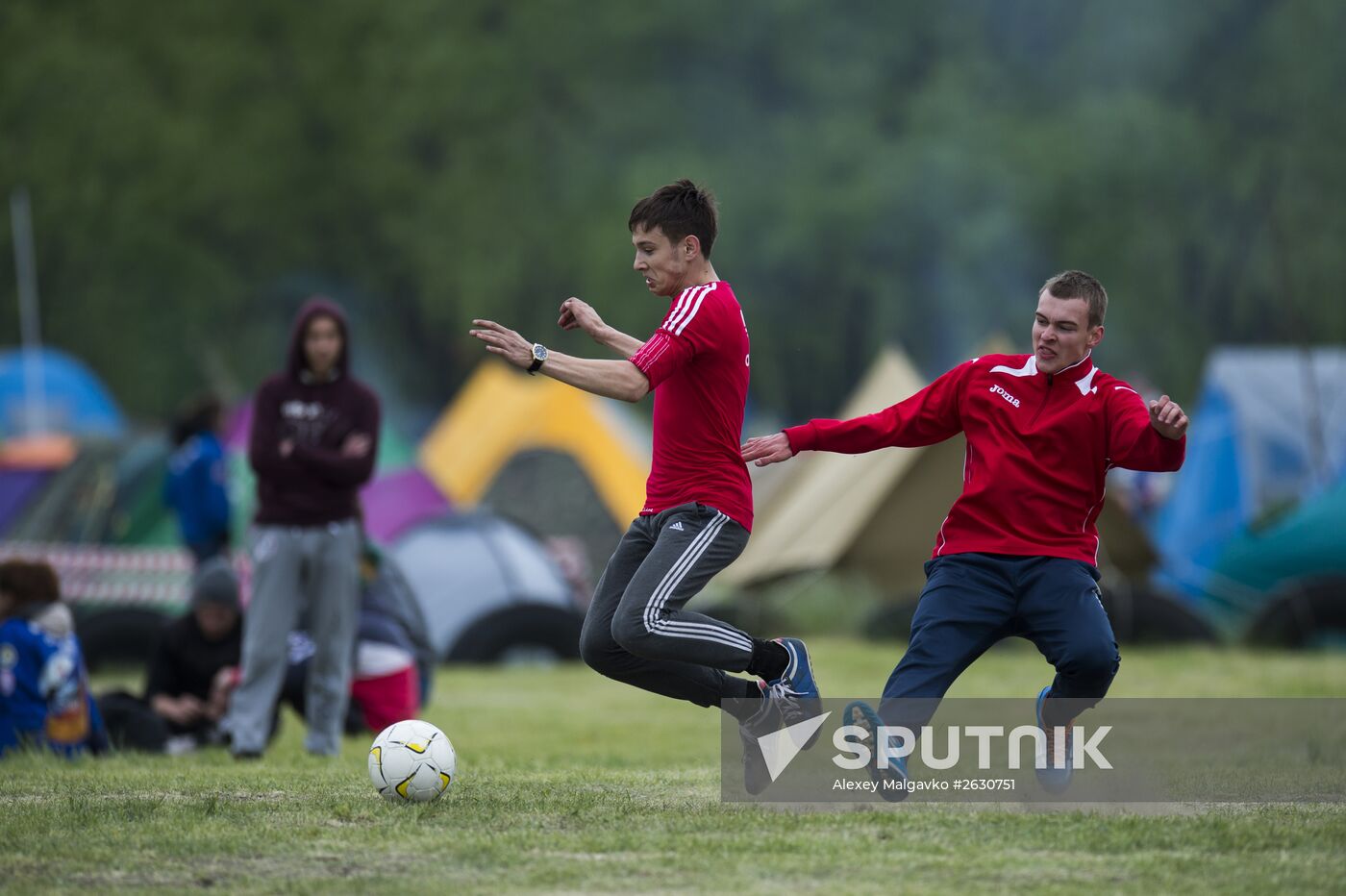 Regional gathering of students' teams in Birch Grove camp in town of Andreyevka, Omsk Region