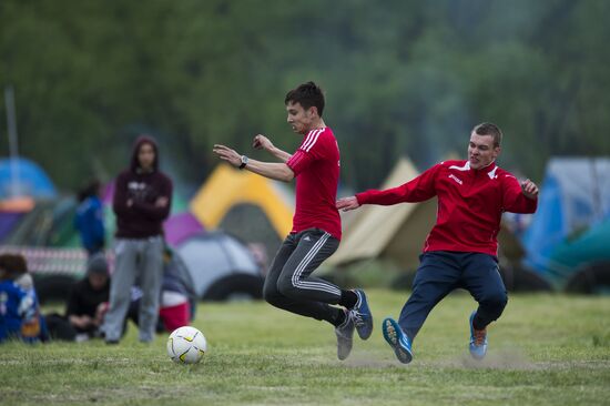 Regional gathering of students' teams in Birch Grove camp in town of Andreyevka, Omsk Region