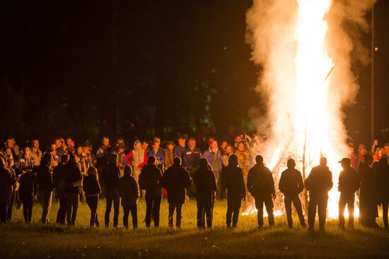 Regional gathering of students' teams in Birch Grove camp in town of Andreyevka, Omsk Region