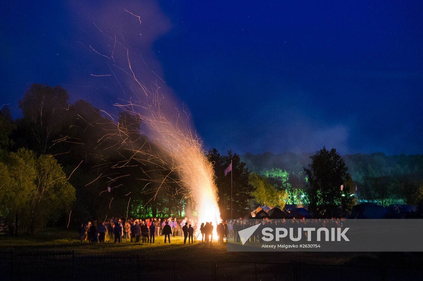 Regional gathering of students' teams in Birch Grove camp in town of Andreyevka, Omsk Region