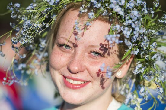 Regional gathering of students' teams in Birch Grove camp in town of Andreyevka, Omsk Region