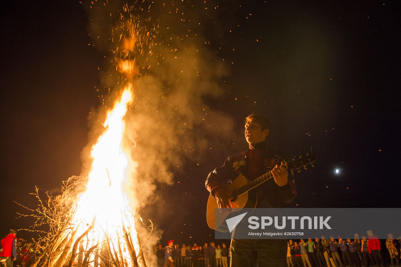 Regional gathering of students' teams in Birch Grove camp in town of Andreyevka, Omsk Region