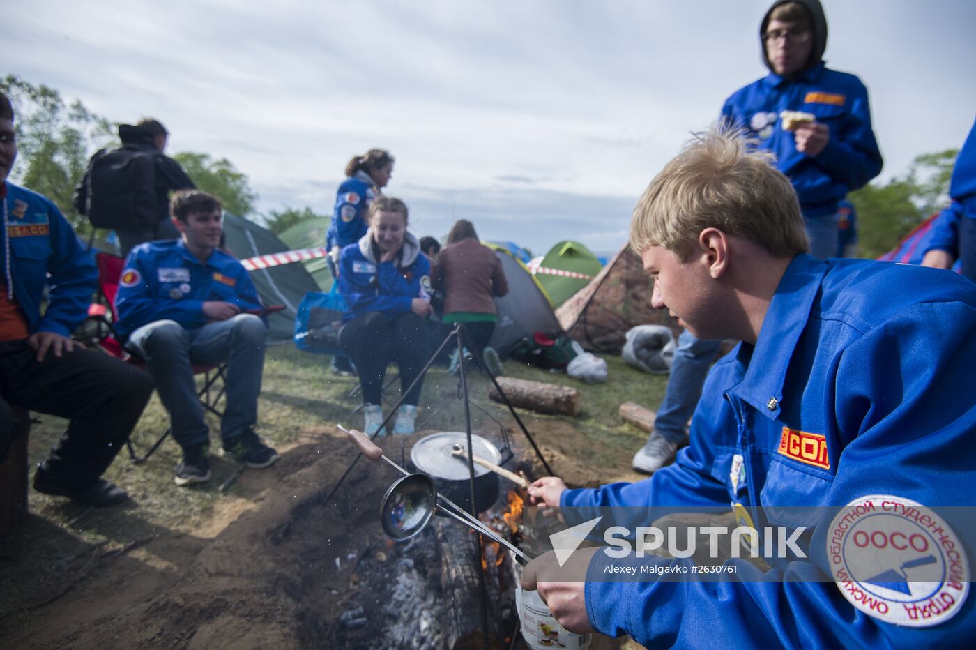 Regional gathering of students' teams in Birch Grove camp in town of Andreyevka, Omsk Region