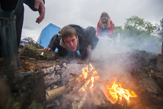 Regional gathering of students' teams in Birch Grove camp in town of Andreyevka, Omsk Region