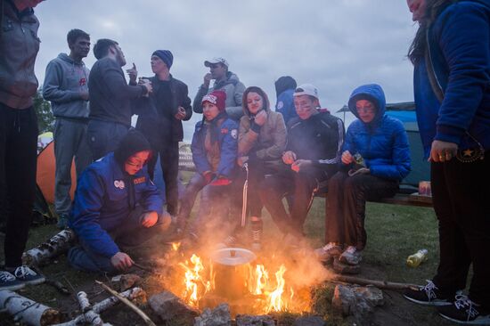 Regional gathering of students' teams in Birch Grove camp in town of Andreyevka, Omsk Region