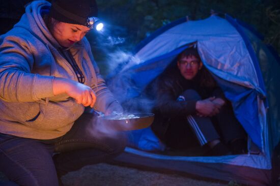 Regional gathering of students' teams in Birch Grove camp in town of Andreyevka, Omsk Region