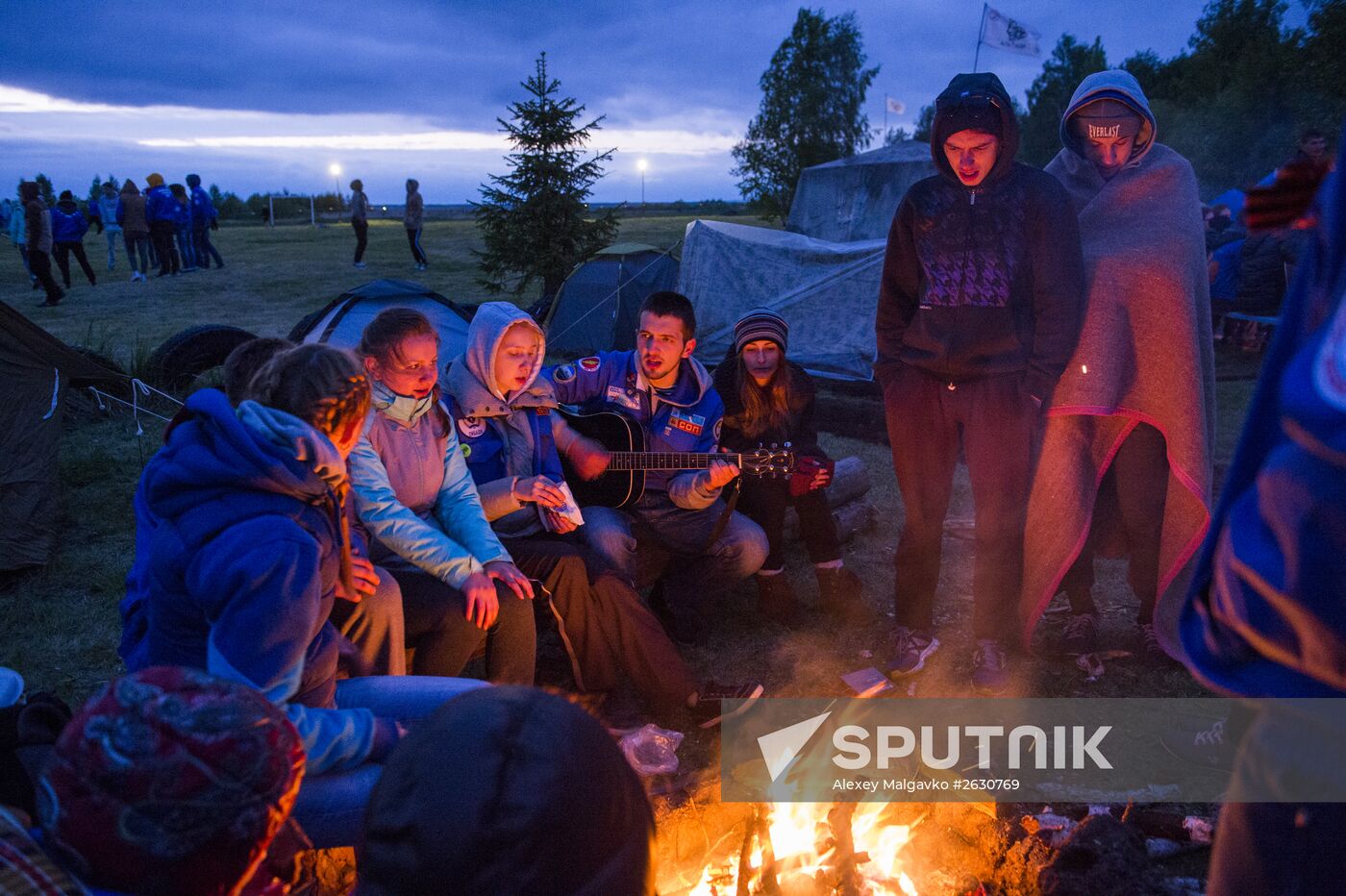 Regional gathering of students' teams in Birch Grove camp in town of Andreyevka, Omsk Region