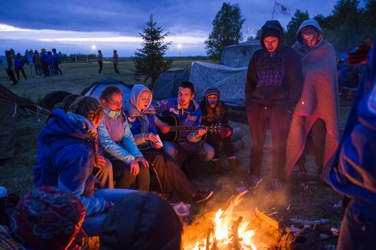 Regional gathering of students' teams in Birch Grove camp in town of Andreyevka, Omsk Region