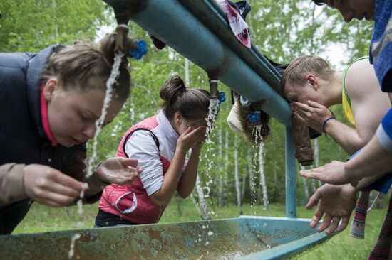 Regional gathering of students' teams in Birch Grove camp in town of Andreyevka, Omsk Region