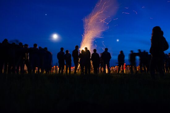 Regional gathering of students' teams in Birch Grove camp in town of Andreyevka, Omsk Region