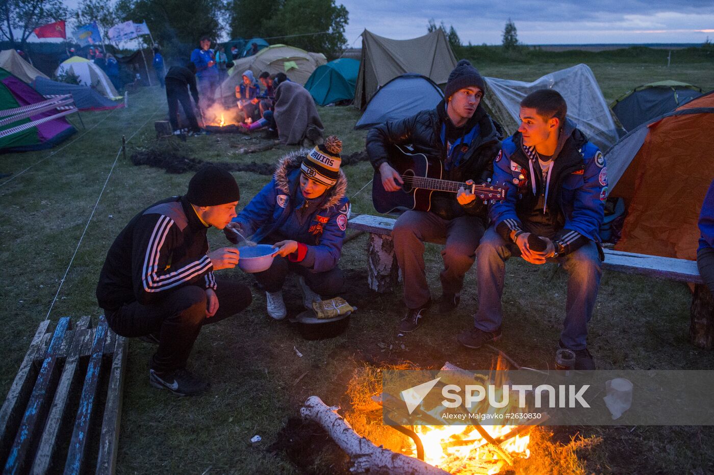 Regional gathering of students' teams in Birch Grove camp in town of Andreyevka, Omsk Region