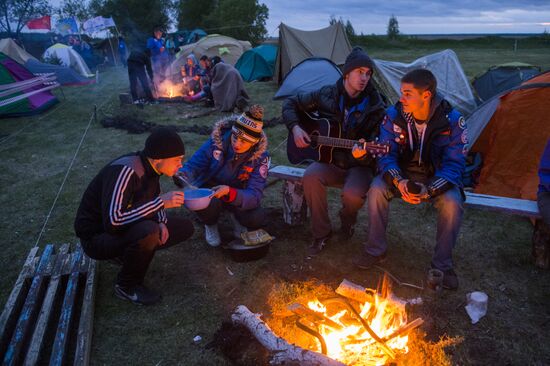 Regional gathering of students' teams in Birch Grove camp in town of Andreyevka, Omsk Region