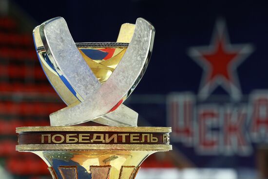 KHL championship medal award ceremony for CSKA players