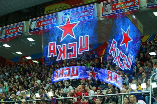 KHL championship medal award ceremony for CSKA players