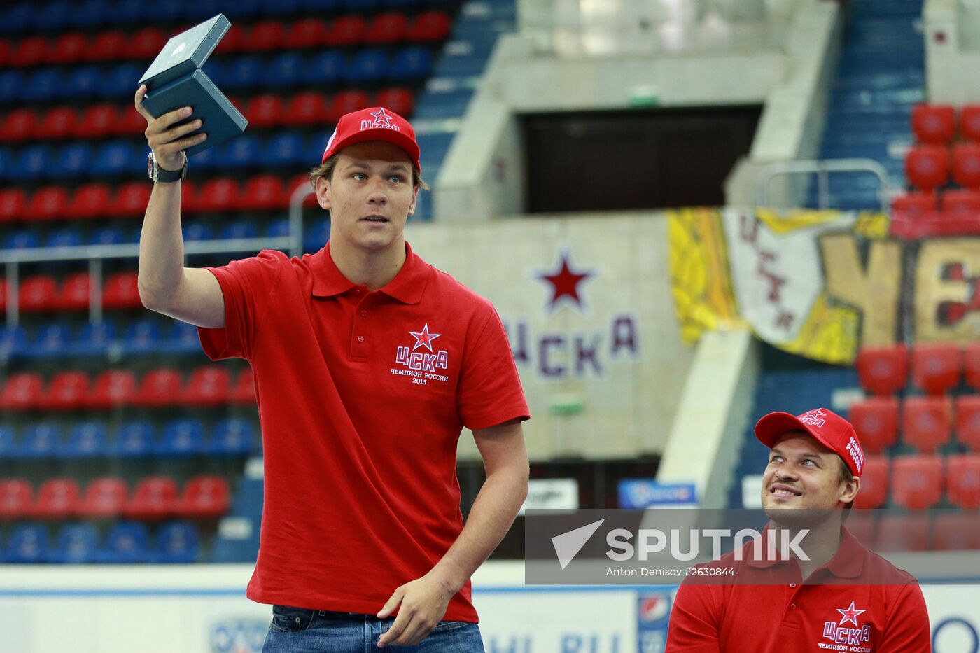 KHL championship medal award ceremony for CSKA players