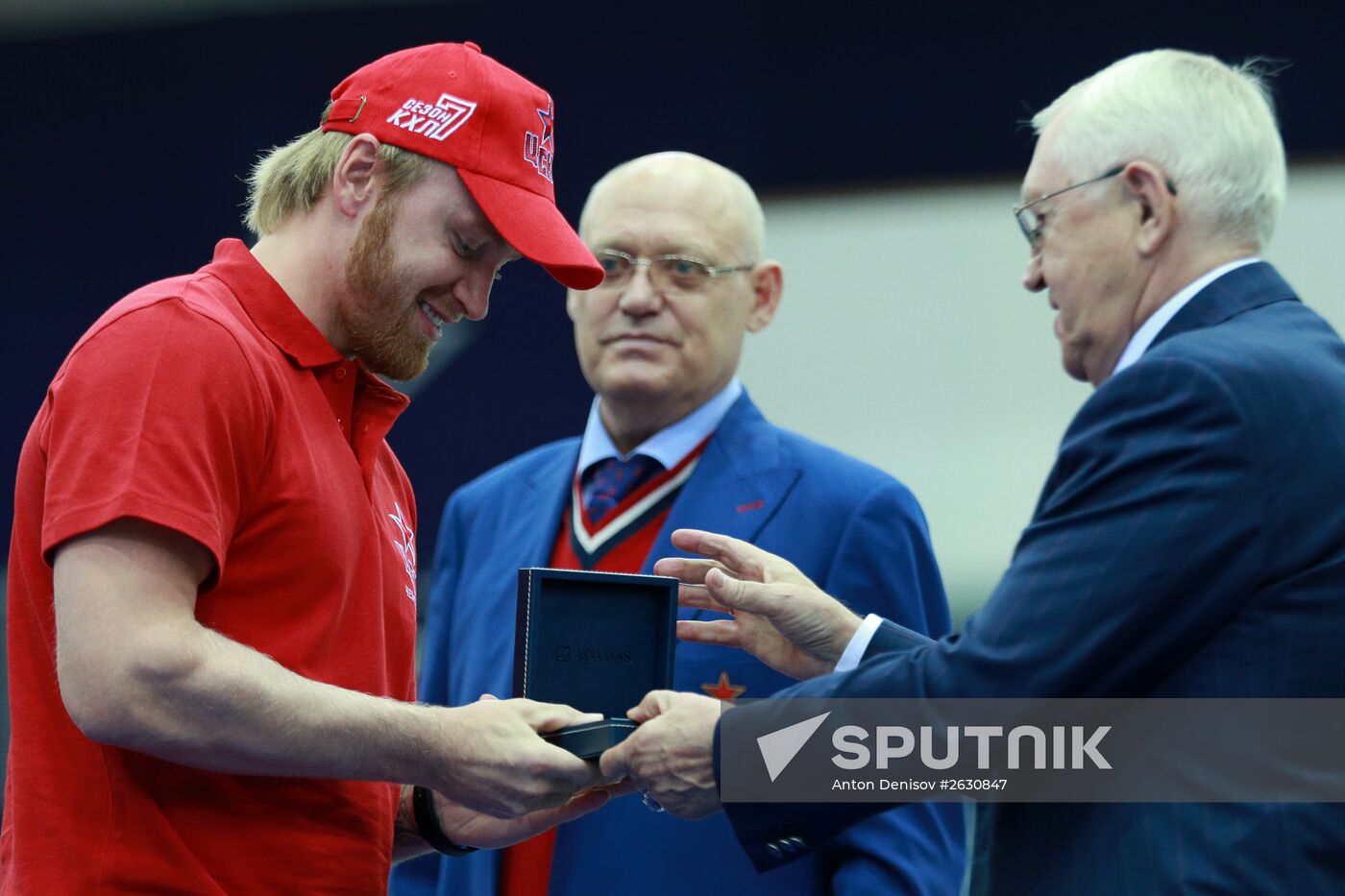 KHL championship medal award ceremony for CSKA players