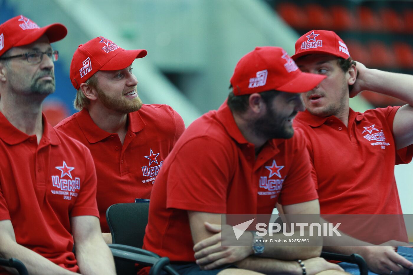 KHL championship medal award ceremony for CSKA players