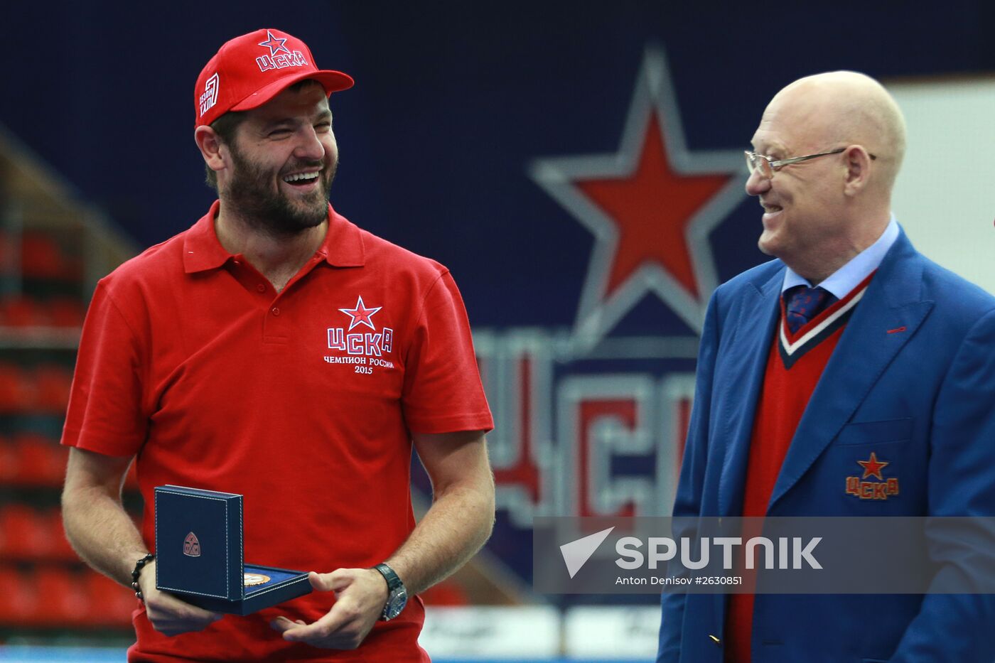 KHL championship medal award ceremony for CSKA players