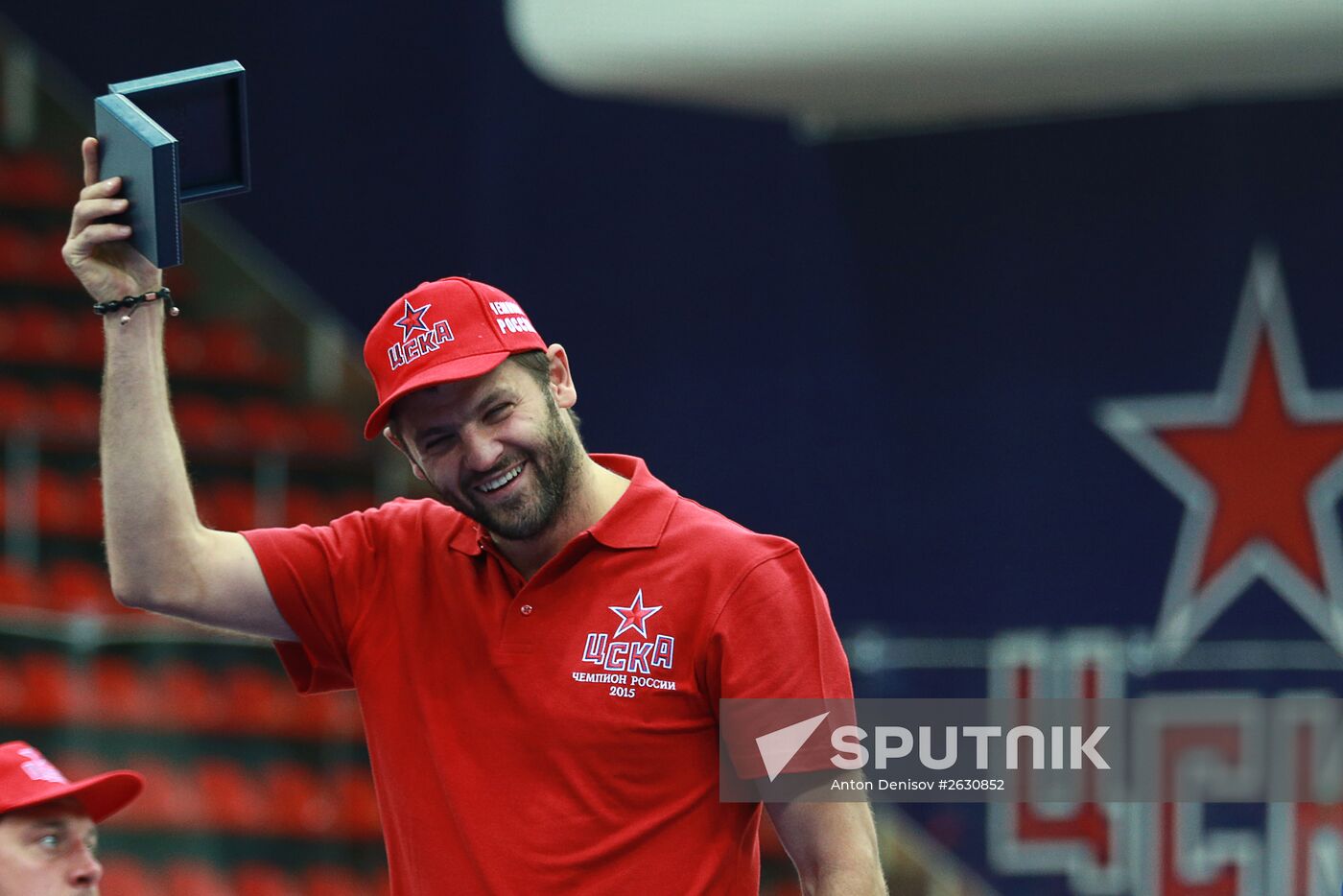 KHL championship medal award ceremony for CSKA players