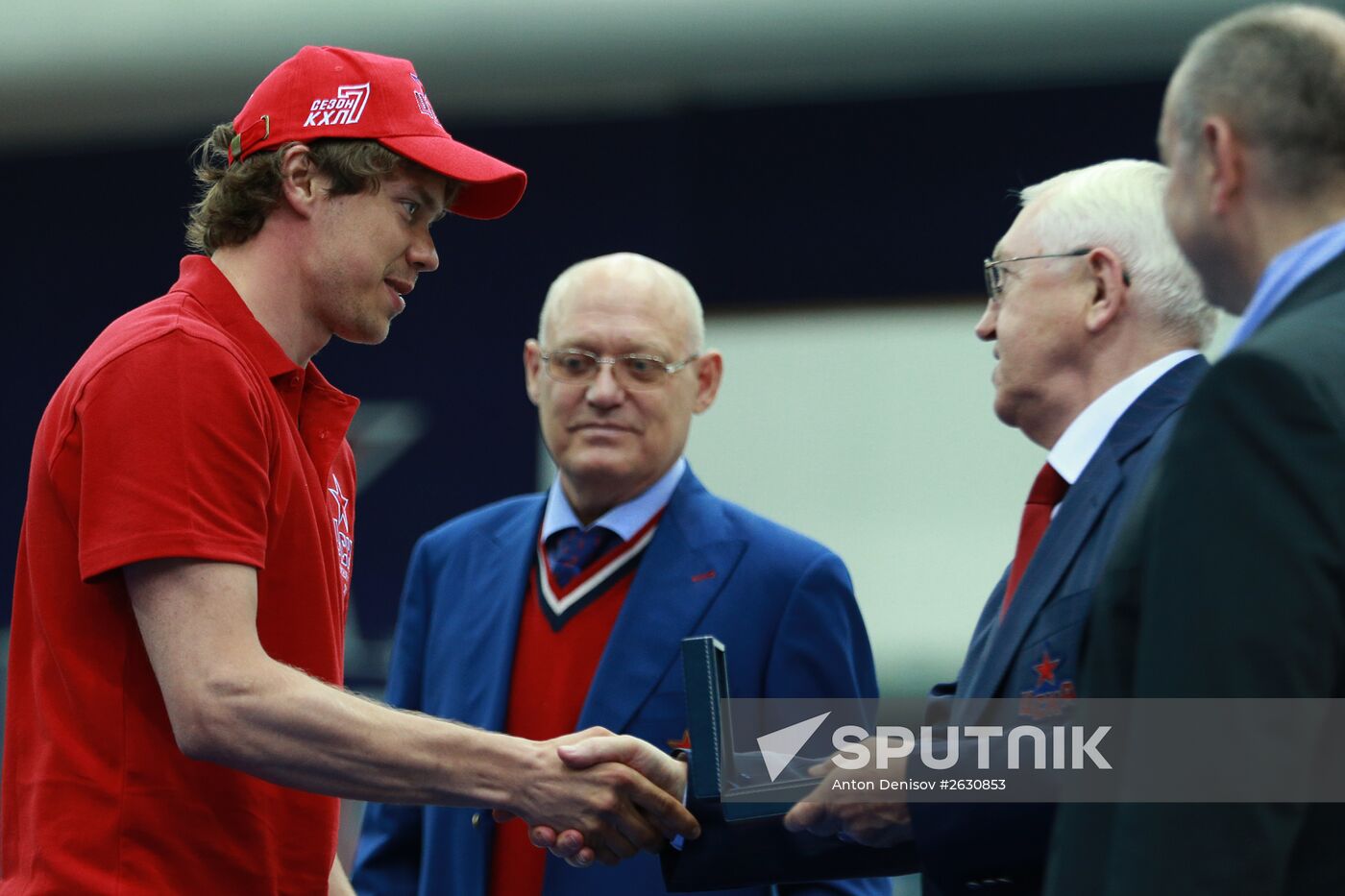 KHL championship medal award ceremony for CSKA players