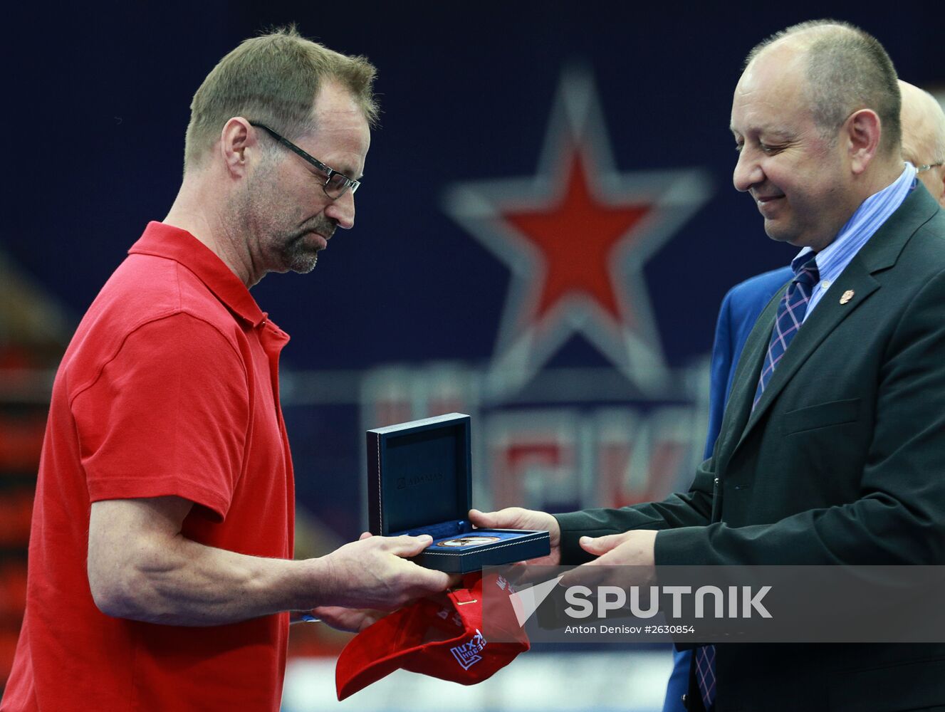 KHL championship medal award ceremony for CSKA players