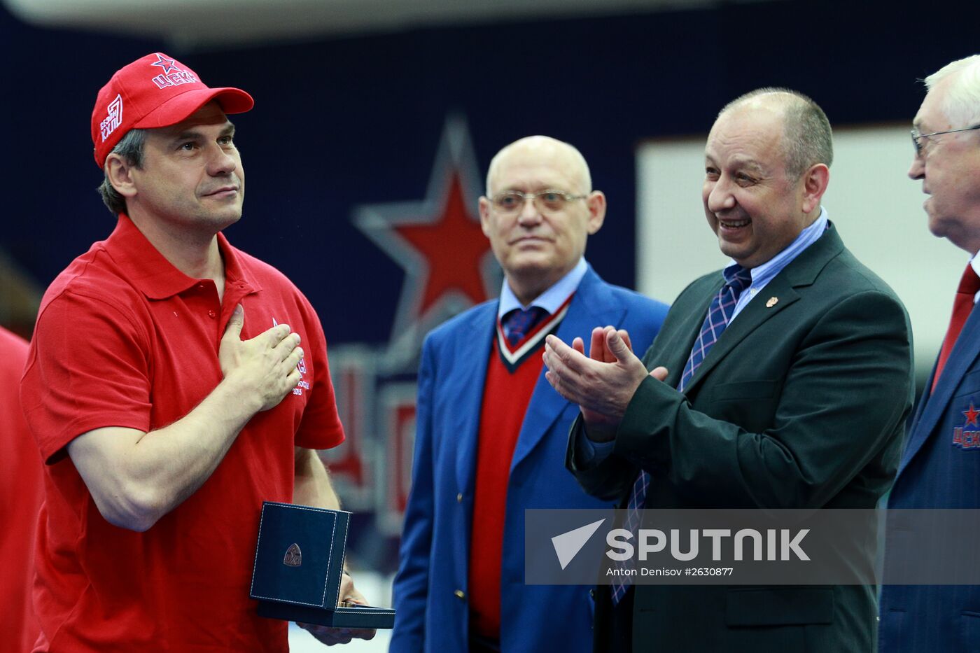 KHL championship medal award ceremony for CSKA players