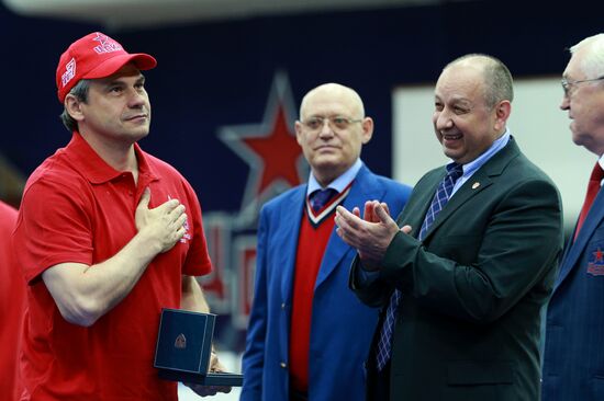 KHL championship medal award ceremony for CSKA players