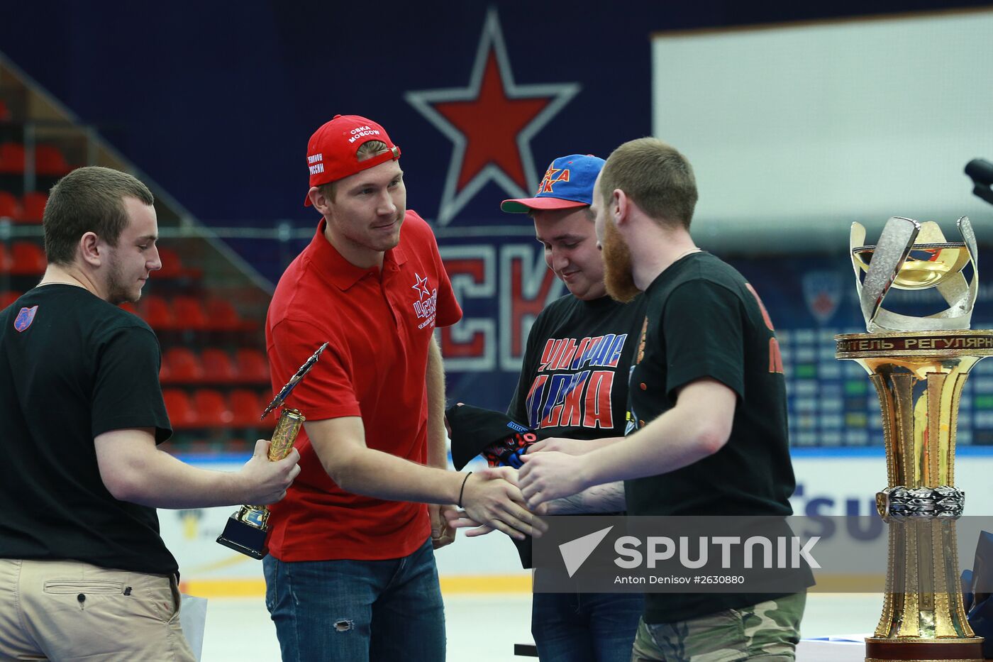 KHL championship medal award ceremony for CSKA players