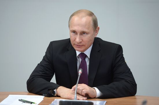 Russian President Vladimir Putin attends Delovaya Rossiya business forum