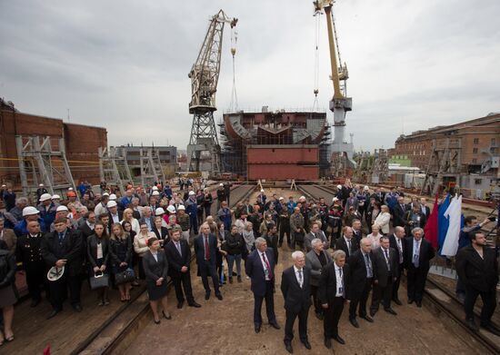 Construction of first nuclear icebreaker for Arctic launched in St Petersburg
