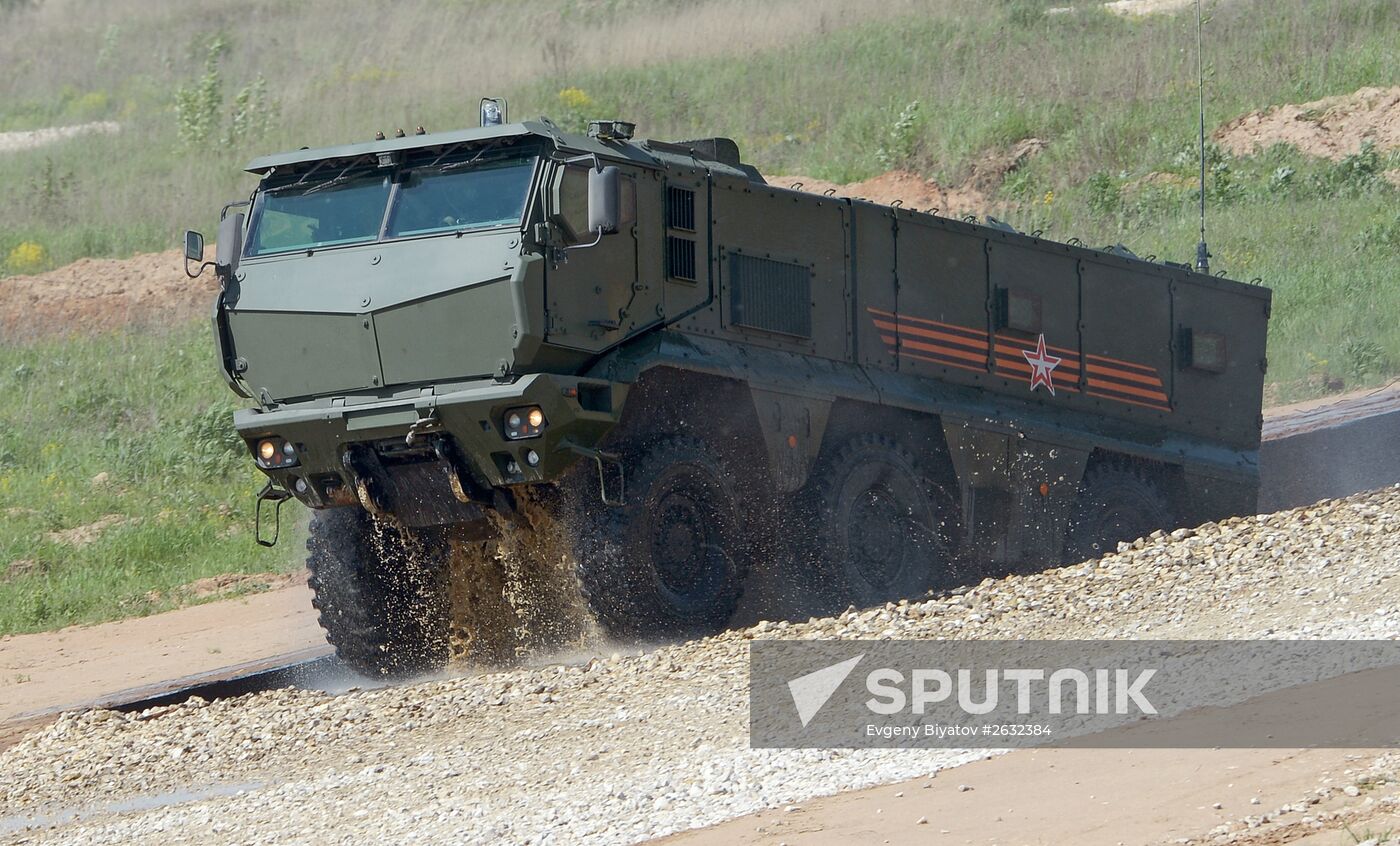 Military equipment displayed in the run-up to Army-2015 international forum