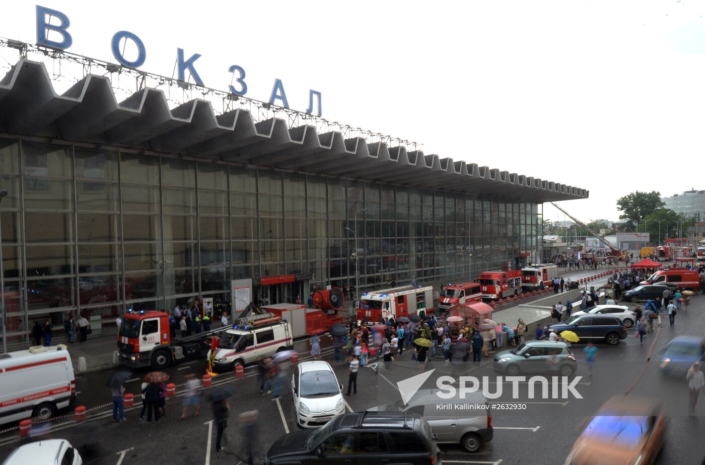 A fire drill at Moscow's Kursky Railway Station