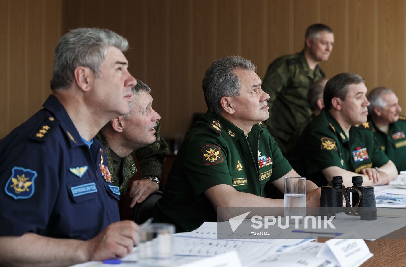 Russian Defense Minister Shoigu arrives for drills at Ashuluk base in Astrakhan Region
