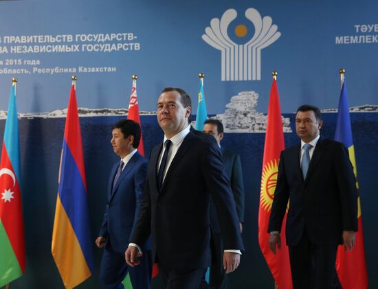 Prime Minister Dmitry Medvedev takes part in meeting of CIS and EAEU heads of governments in Kazakhstan