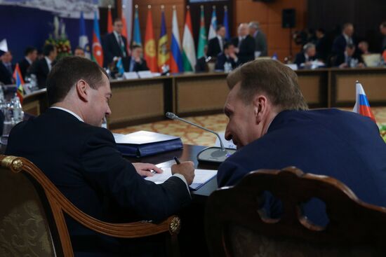 Prime Minister Dmitry Medvedev takes part in meeting of CIS and EAEU heads of governments in Kazakhstan
