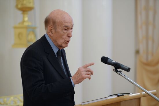 Former French president Giscard d'Estaing's book 'Victory of the Grand Army' presented