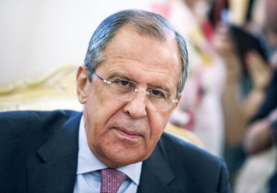 Russian Foreign Minister Servei Lavrov meets with his Italian counterpart Paolo Gentiloni