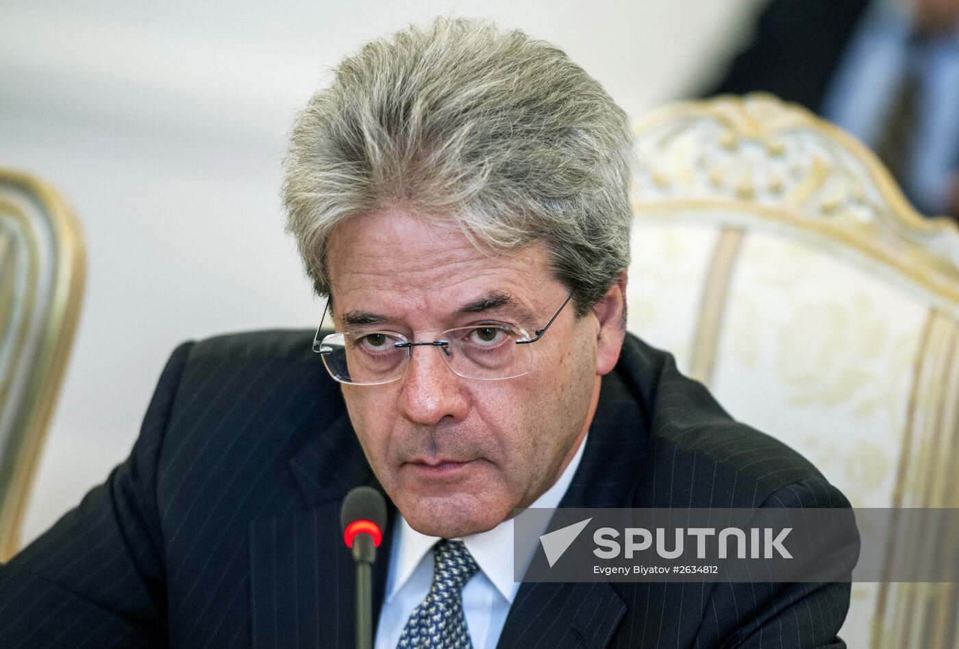 Russian Foreign Minister Servei Lavrov meets with his Italian counterpart Paolo Gentiloni