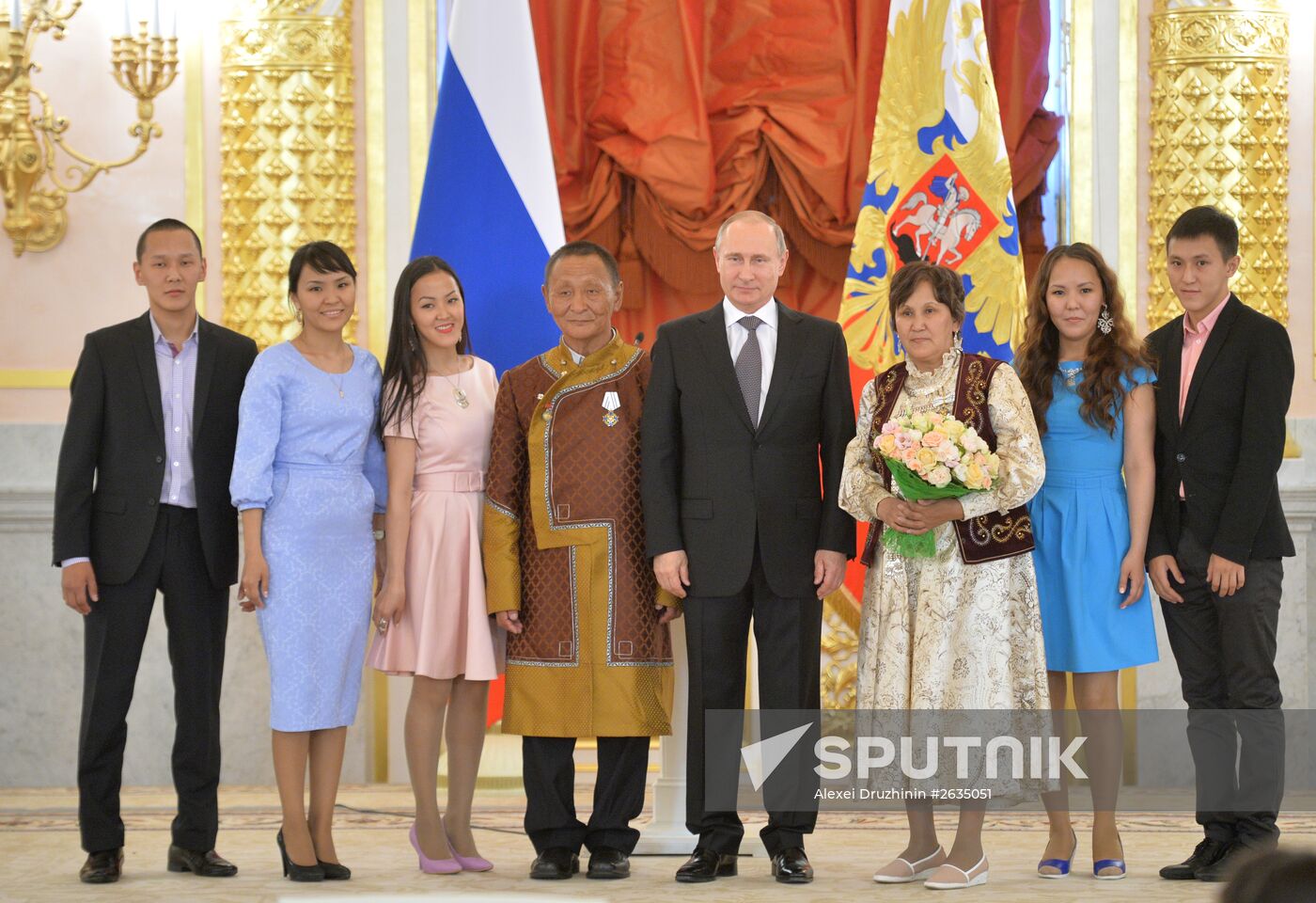 Russian President V.Putin presents Orders of Parental Glory to parents of large families
