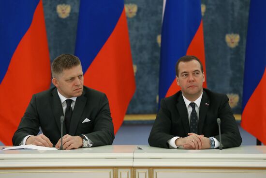 Russian Prime Minister Dmitry Medvedev's meeting with Prime Minister of Slovakia Robert Fico