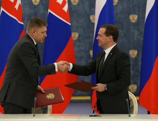Russian Prime Minister Dmitry Medvedev's meeting with Prime Minister of Slovakia Robert Fico