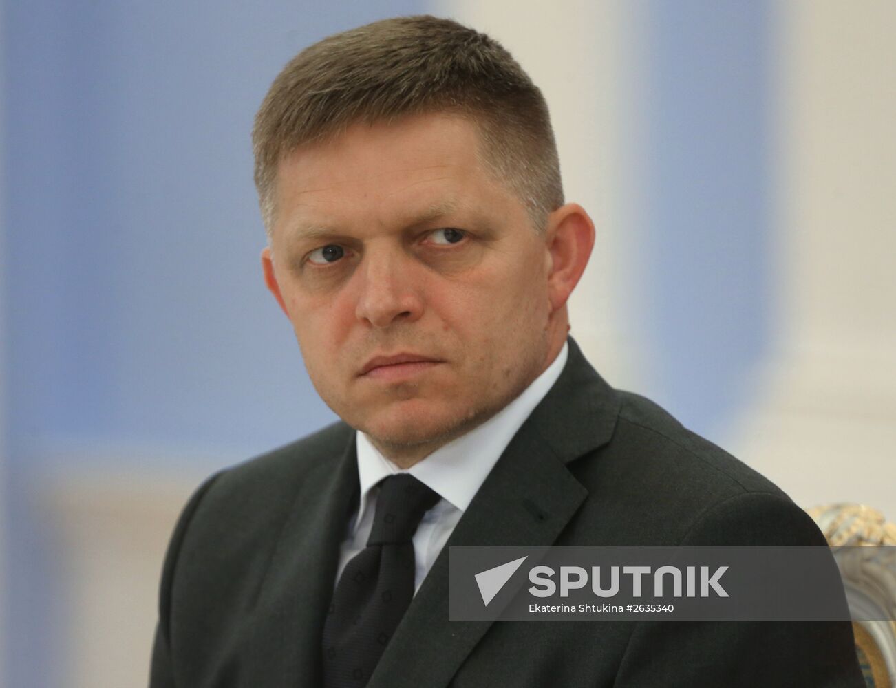 Russian Prime Minister Dmitry Medvedev meets with Slovak Prime Minister Robert Fico
