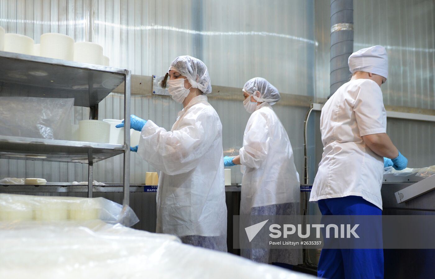 Manufacturing cheese at Molochnaya Blagodat plant in Sverdlovsk region