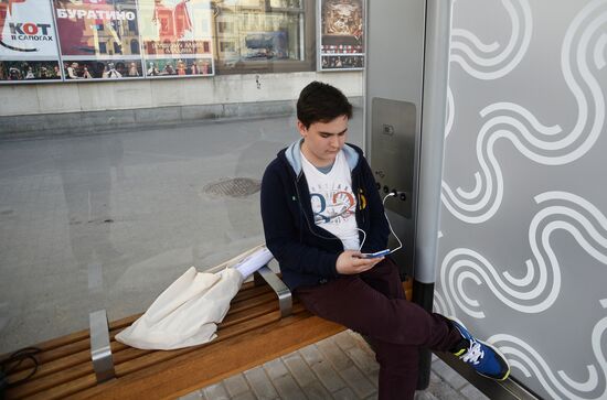 New bus stops in Moscow