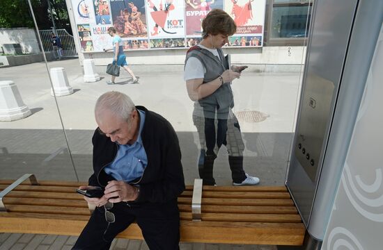 New bus stops in Moscow