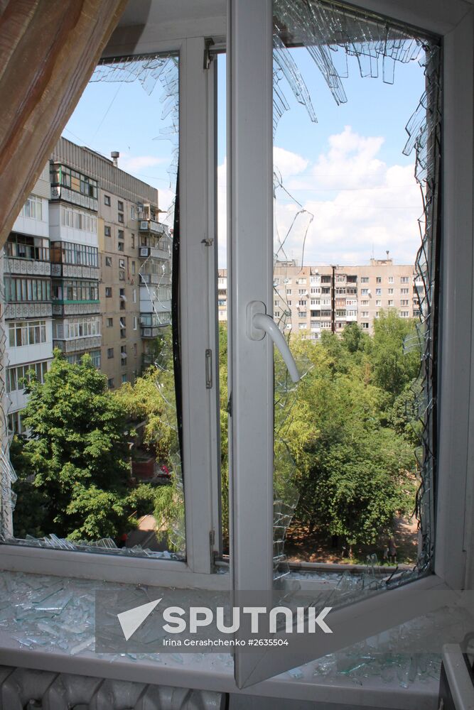 Consequences of shelling in Gorlovka, Donetsk Region