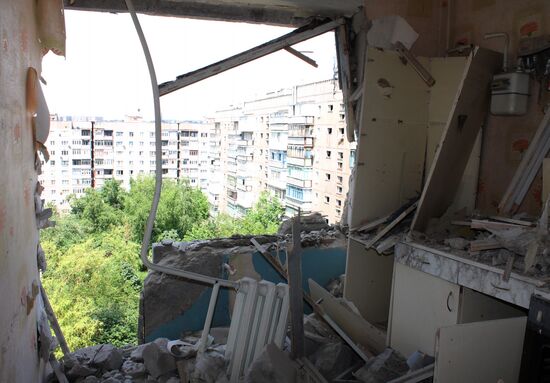 Consequences of shelling in Gorlovka, Donetsk Region