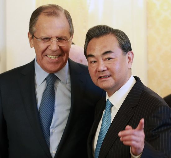 Russian FM Sergey Lavrov meets Chinese FM Wang Yi