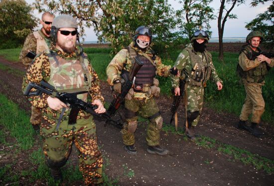 Donetsk People's Republic's reconnaissance unit near Shirokino village