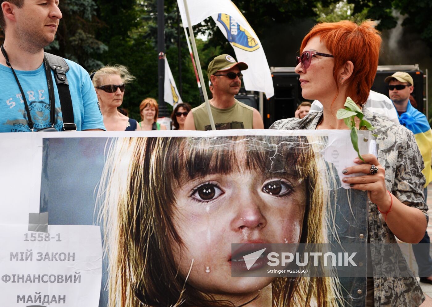 Protest in Kiev against corruption in Ukraine's banking system
